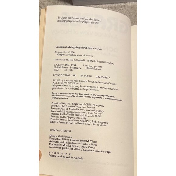 Don Cherrys Bestseller Reissued New Epilogue Grapes: A Vintage View Of Hockey - Picture 7 of 10